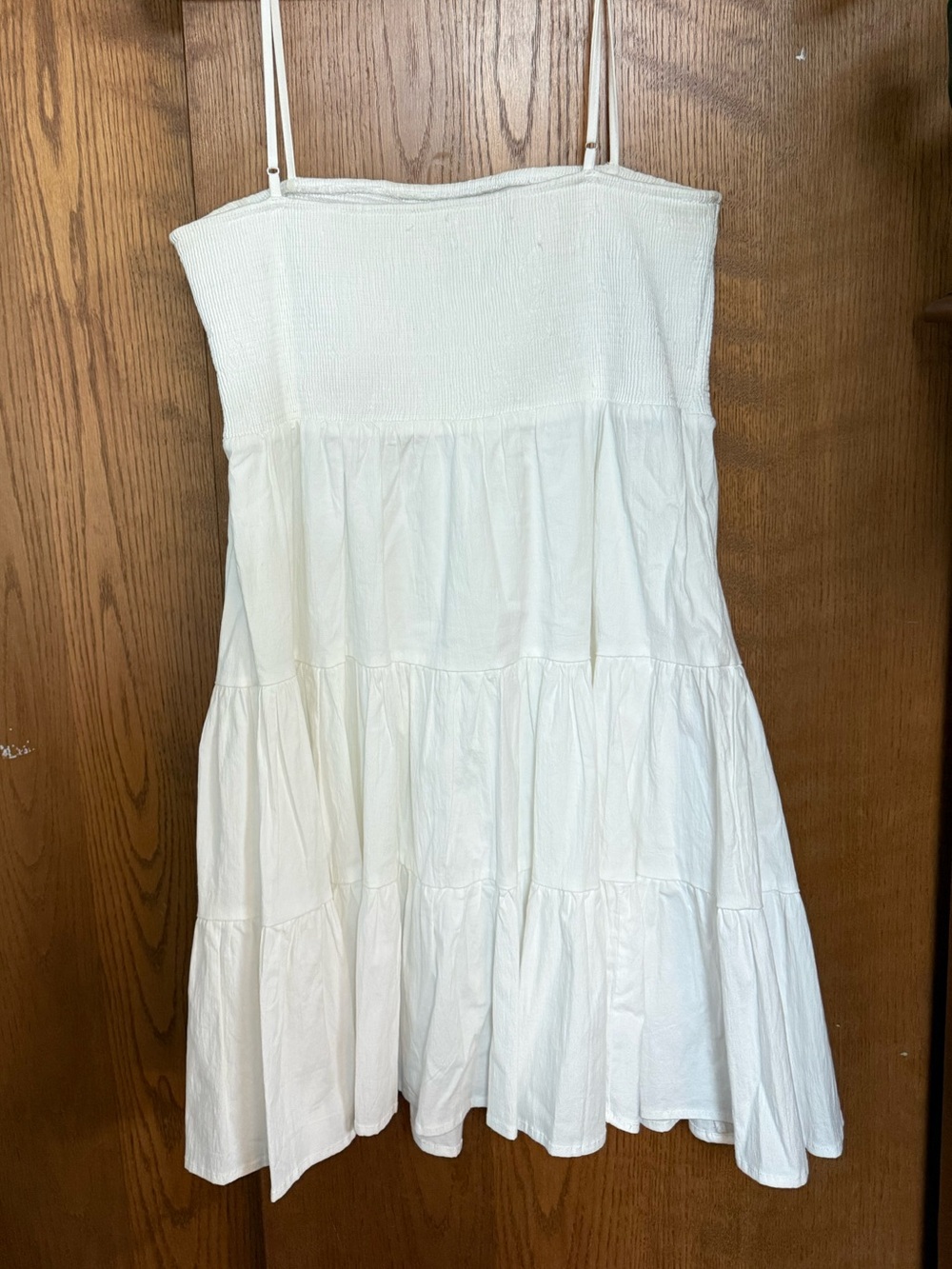 White Tiered Smocked Bodice Sundress - Picture 5 of 5